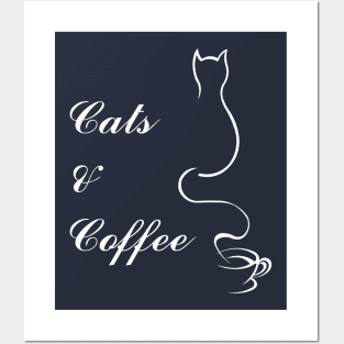 Cute Cats and Coffee Posters and Art